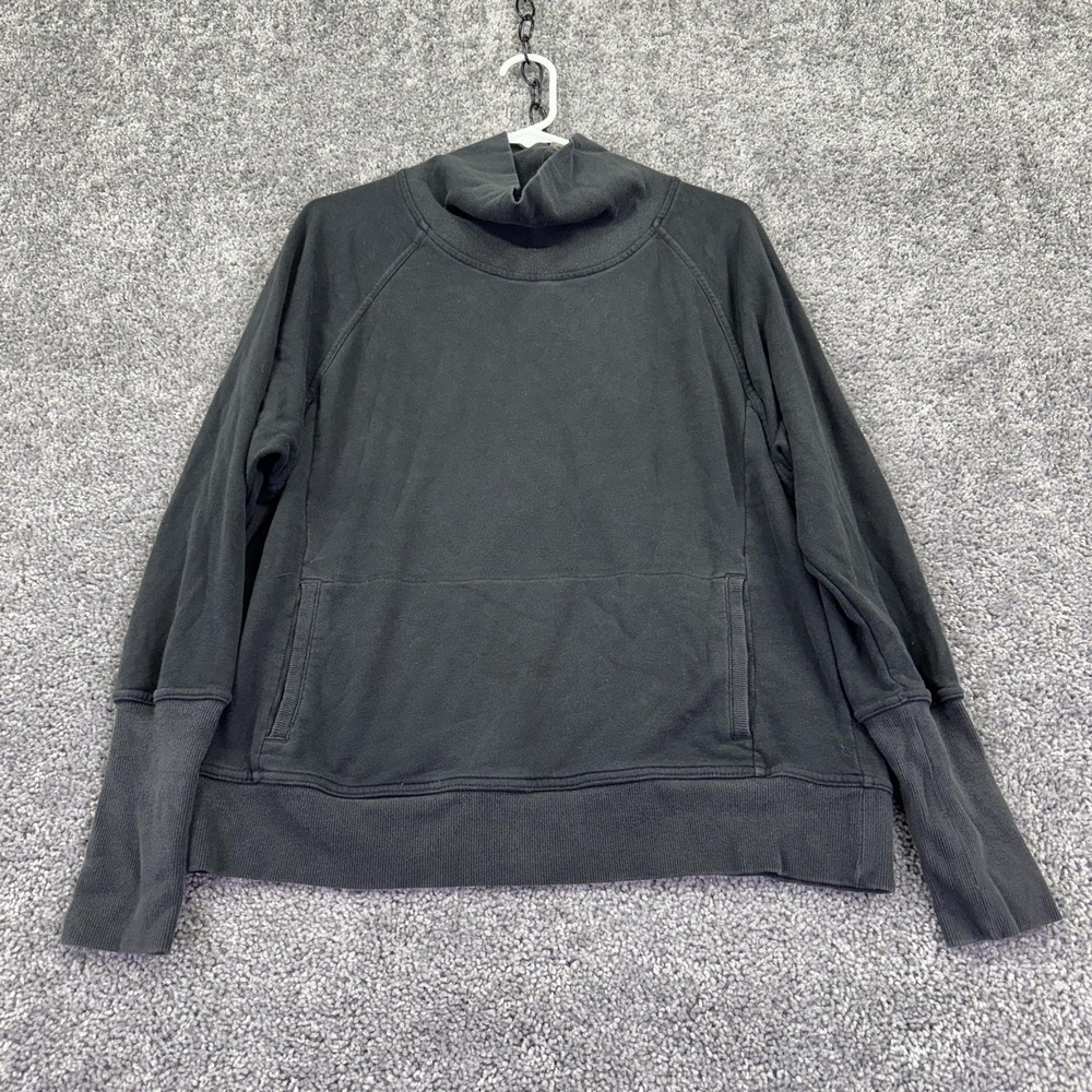 Champion C9 Sweatshirt Womens Large Gray Fleece Mock Neck Kangaroo Pocket